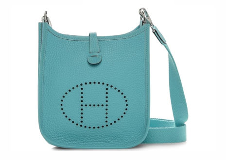 エルメス エブリン TMP トリヨンクレマンス ブルーアトール ショルダーバッグ HERMES Evelyne TMP Taurillon Clemence Bleu Atoll Shoulder Bag
