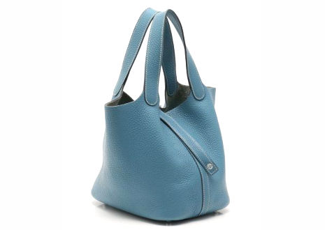 エルメス ピコタンロック MM トリヨンクレマンス ブルージーン ハンド バッグ HERMES Picotin Lock MM Taurillon Clemence Bleu Jean Hand Bag