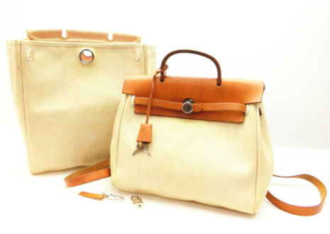 エルメス エールバッグ アド PM キャンバス レザー HERMES Herbag Ado PM Canvas Leather