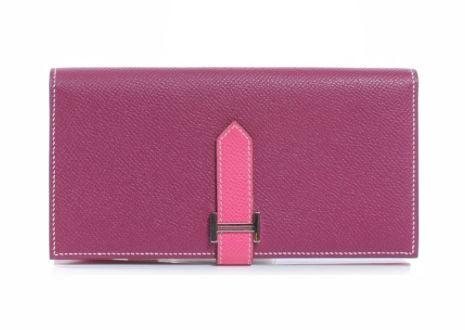 エルメス ベアン エプソン ウォレット バイカラー トスカ × ローズティリアン HERMES Bearn Epsom Wallet Bicolor Tosca × Rose Tyrien