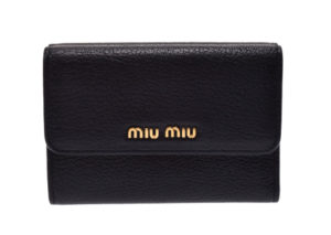 ミュウミュウ マドラス コンパクト 財布 MIU MIU MADRAS COMPACT WALLET