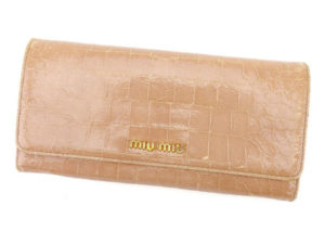 ミュウミュウ クロコダイル レザー 長財布 MIU MIU CROCODILE LEATHER LONG WALLET