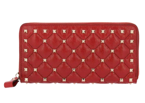 ヴァレンティノ ロックスタッズ スパイク ラウンドファスナー 長財布 VALENTINO ROCKSTUD SPIKE ZIP AROUND LONG WALLET