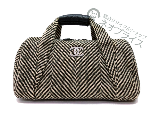 シャネル ツイード シェブロン ミニボストンバッグ|店頭買取